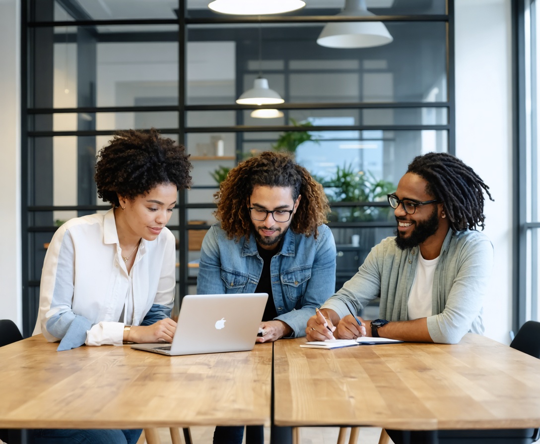 Das Team der WebArt Akademie bei einer gemeinsamen Besprechung in unserem Münchener Büro